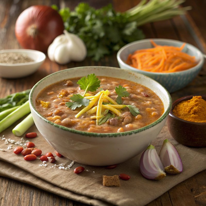 Hearty Pinto Bean and Cheddar Soup