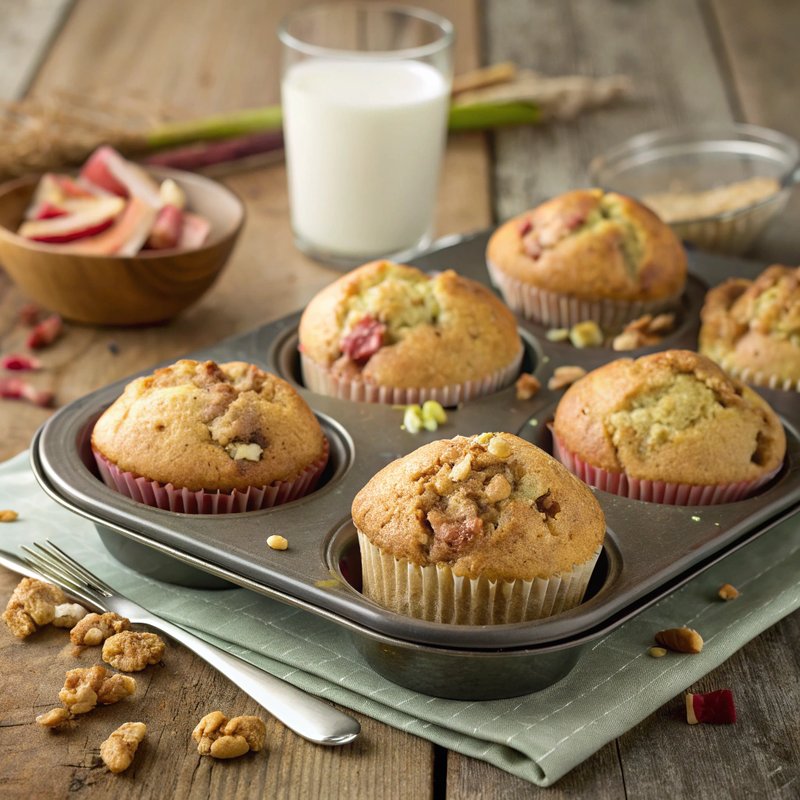 Rhubarb and Walnut Muffins