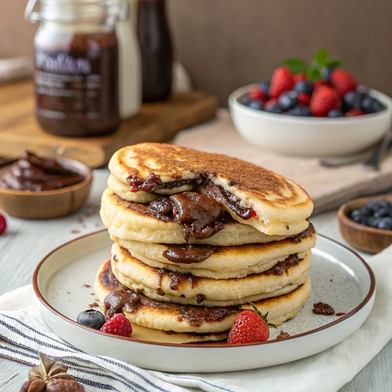 Nutella Stuffed Pancakes
