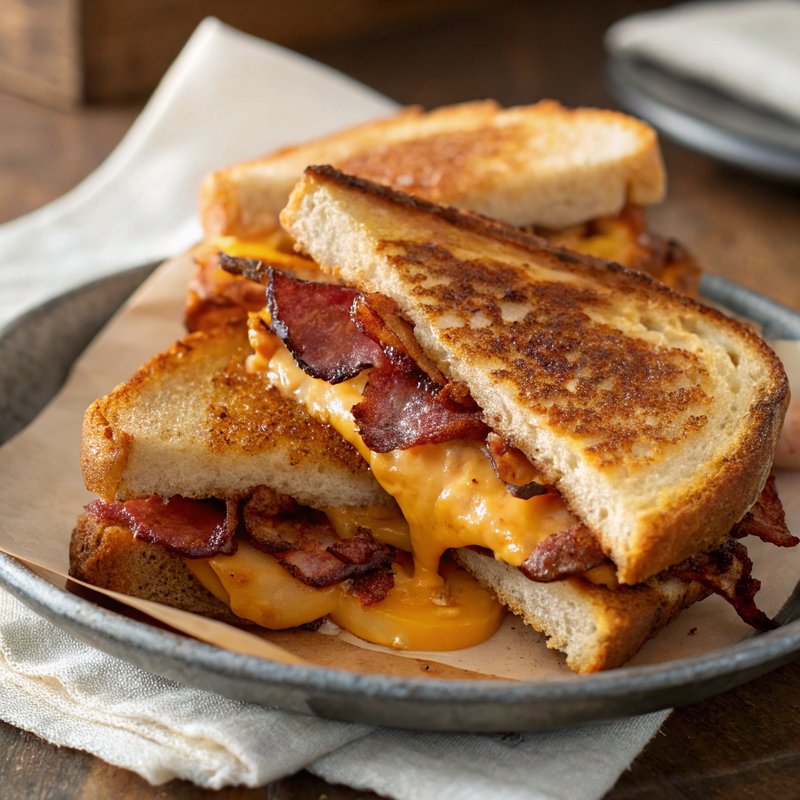 Gourmet Grilled Cheese and Bacon Sandwich