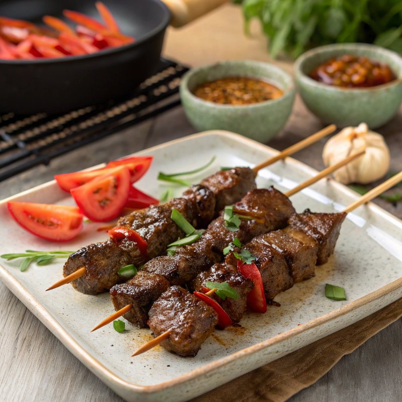Grilled Kangaroo Skewers with Honey-Ginger Marinade