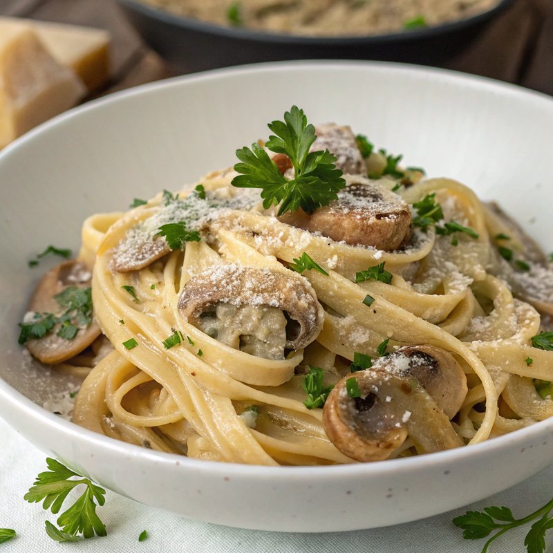 Creamy Mushroom and Garlic Pasta