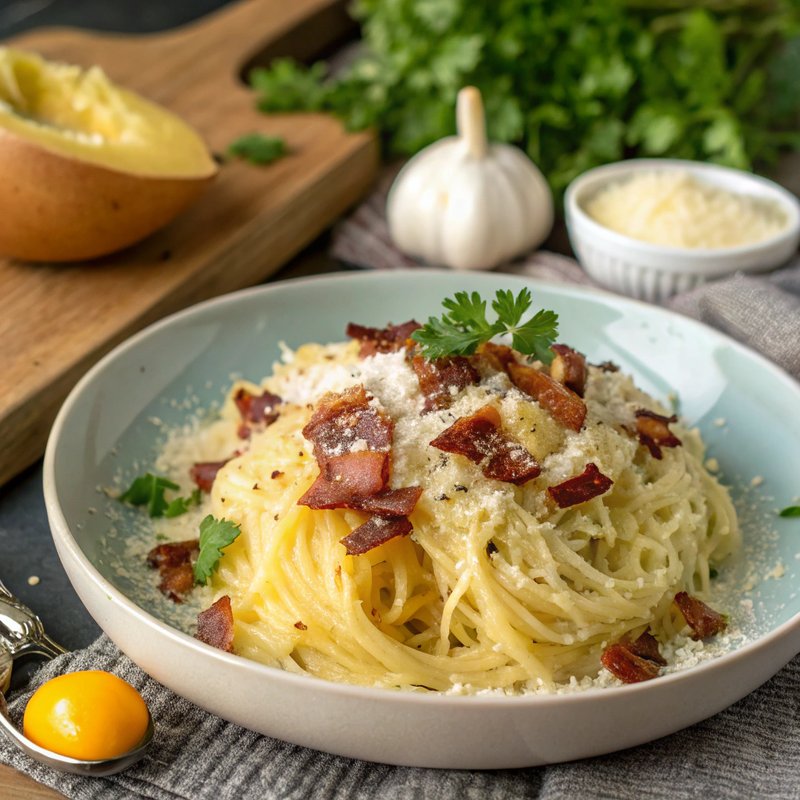 Keto Spaghetti Squash Carbonara