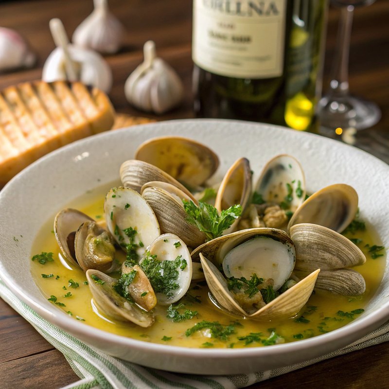 Steamed Clams with Garlic Butter