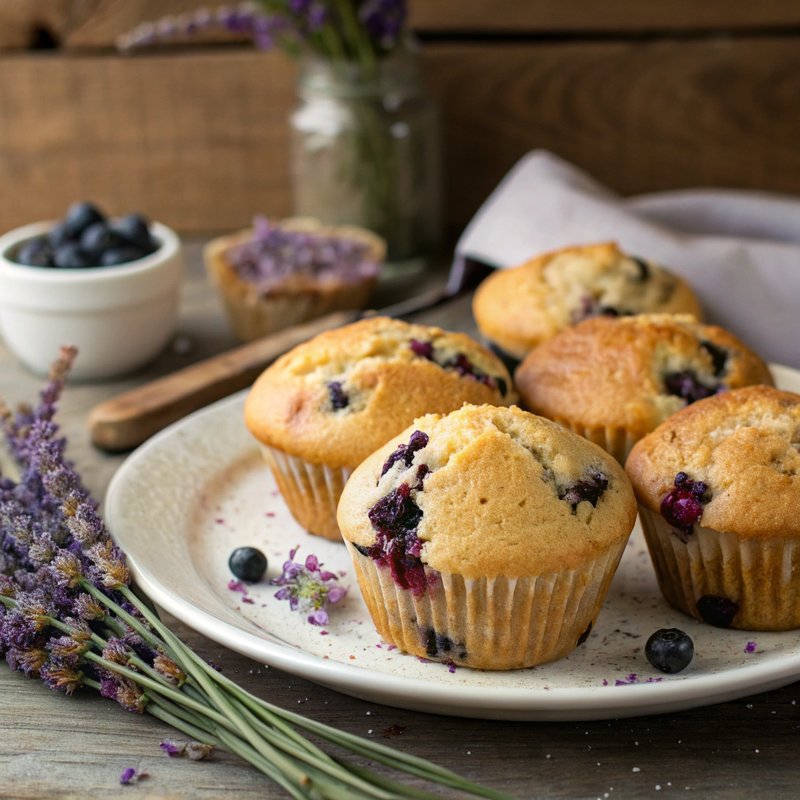 Lavender Infused Blueberry Muffins