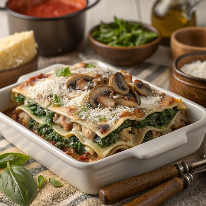 Mushroom and Spinach Lasagna