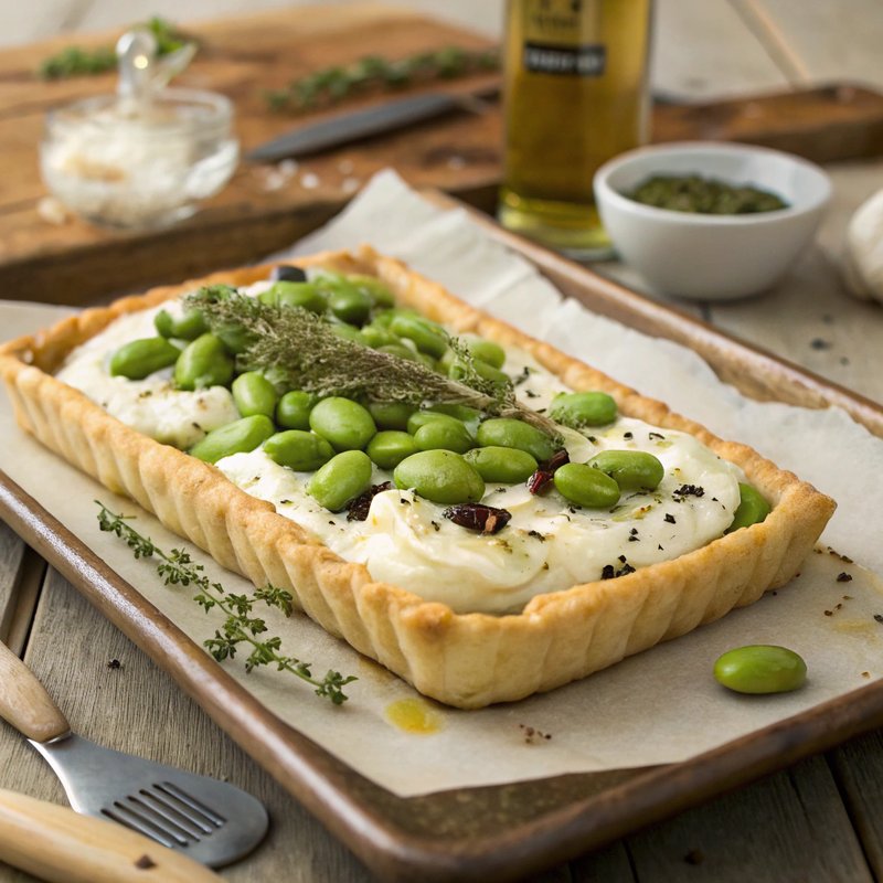 Fava Bean and Goat Cheese Tart