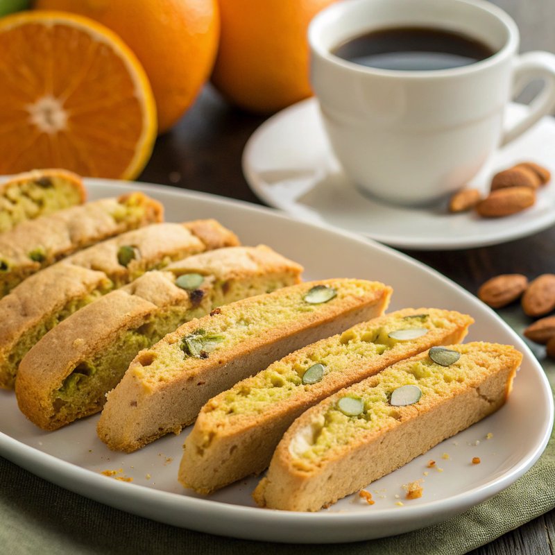 Orange and Pistachio Biscotti