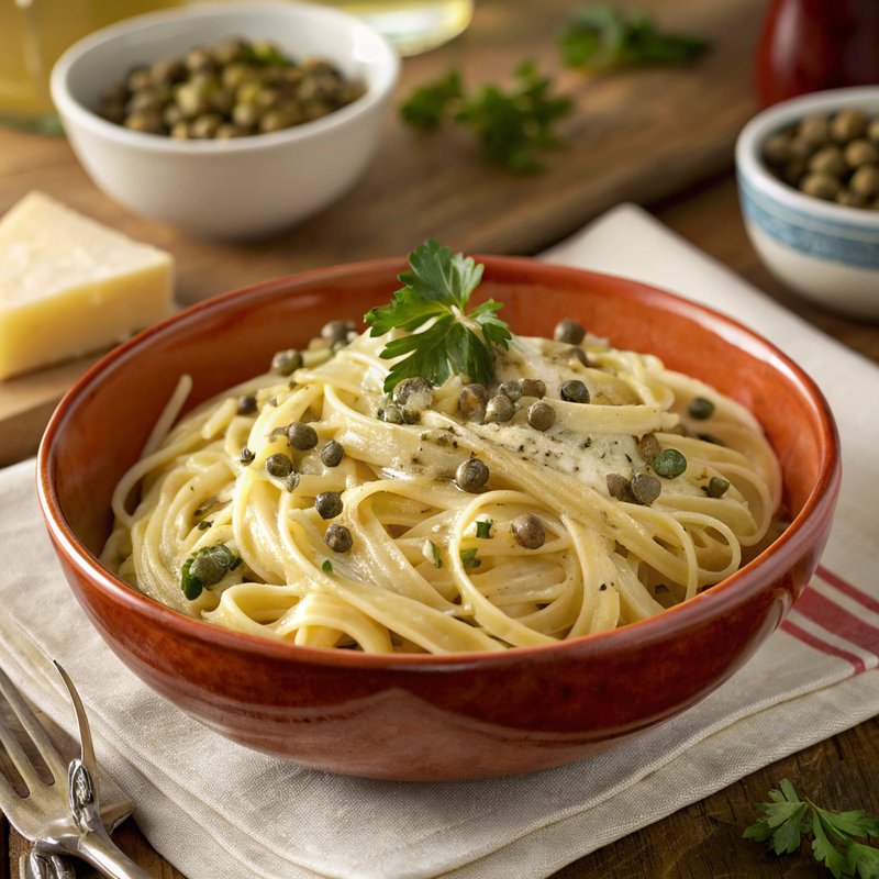 Linguine with Provolone and Capers