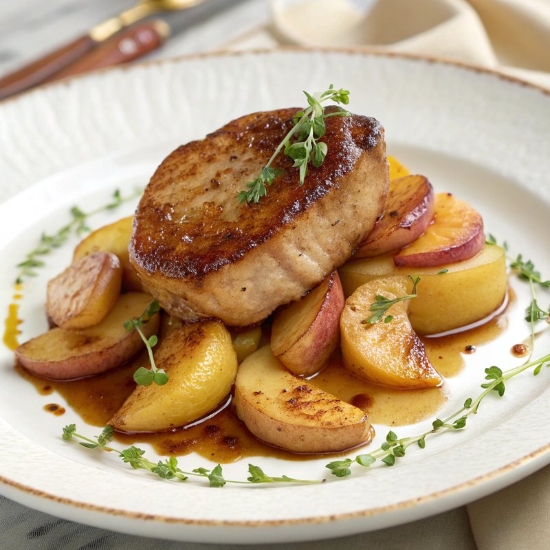 Seared Foie Gras with Apple Compote