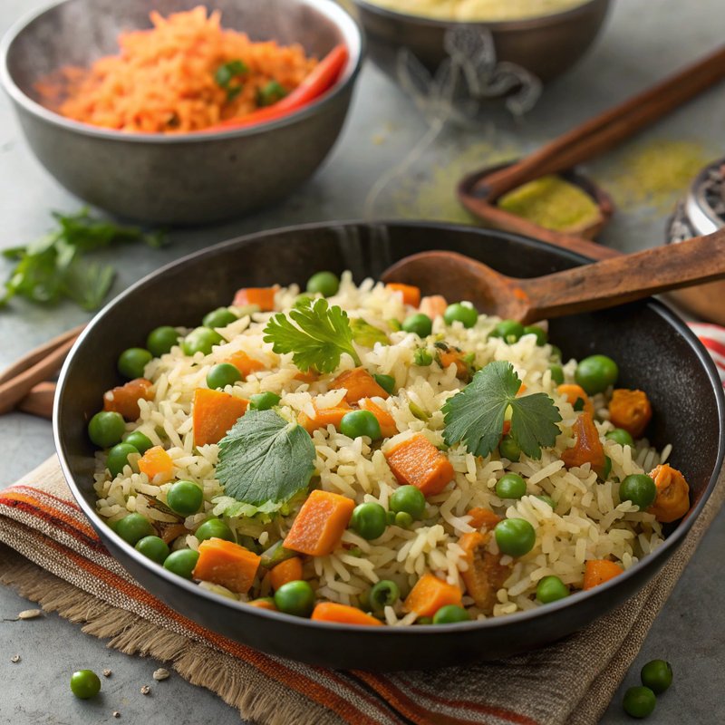 Pea and Carrot Pilaf with Basmati Rice