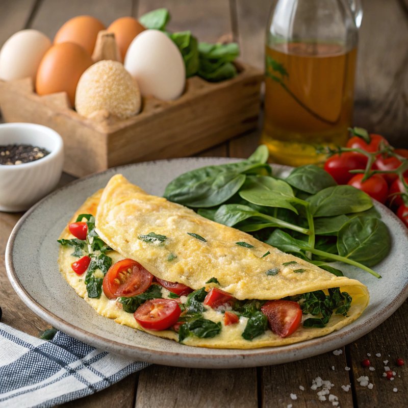Spinach and Tomato Omelette