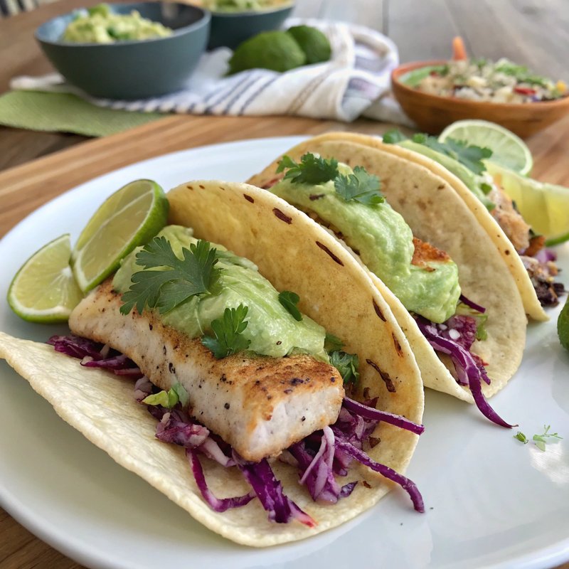 Barramundi Tacos with Creamy Avocado Sauce
