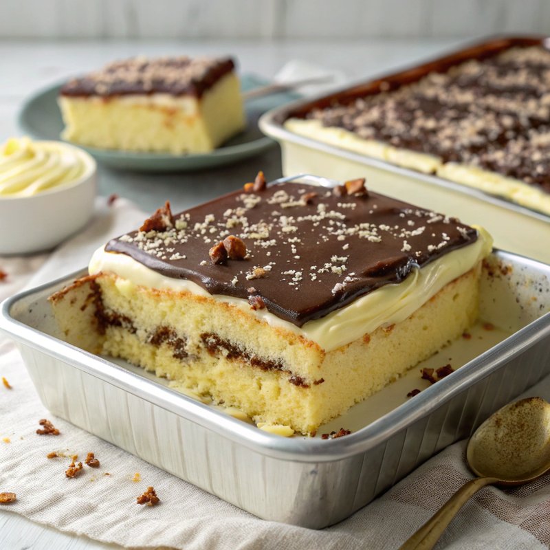 Boston Cream Poke Cake