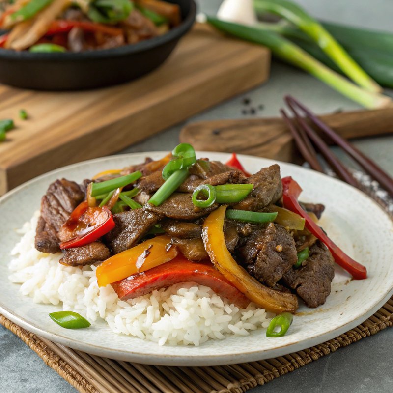 Black Pepper Beef Stir Fry