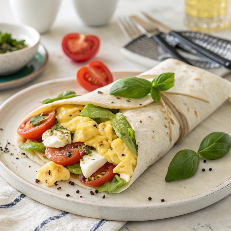 Caprese Avocado Breakfast Burrito