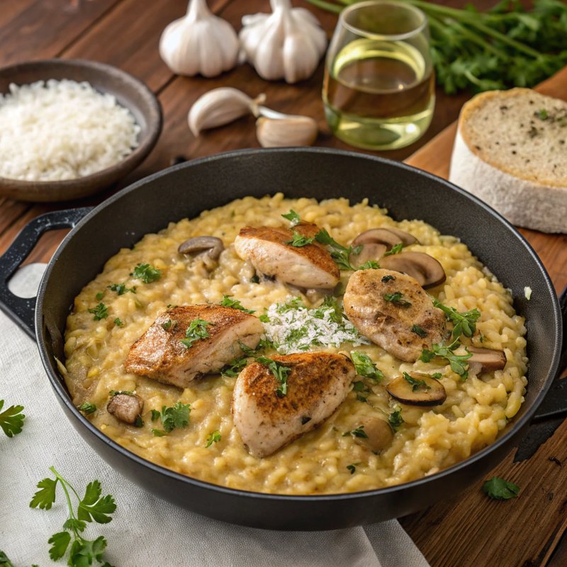 Authentic Mushroom and Chicken Risotto