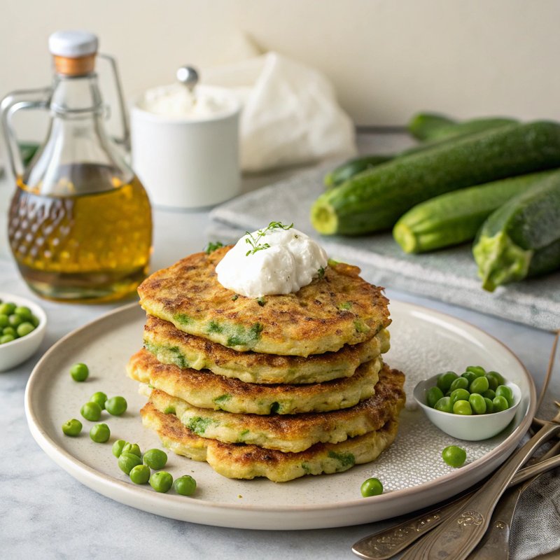 Pea and Zucchini Pancakes