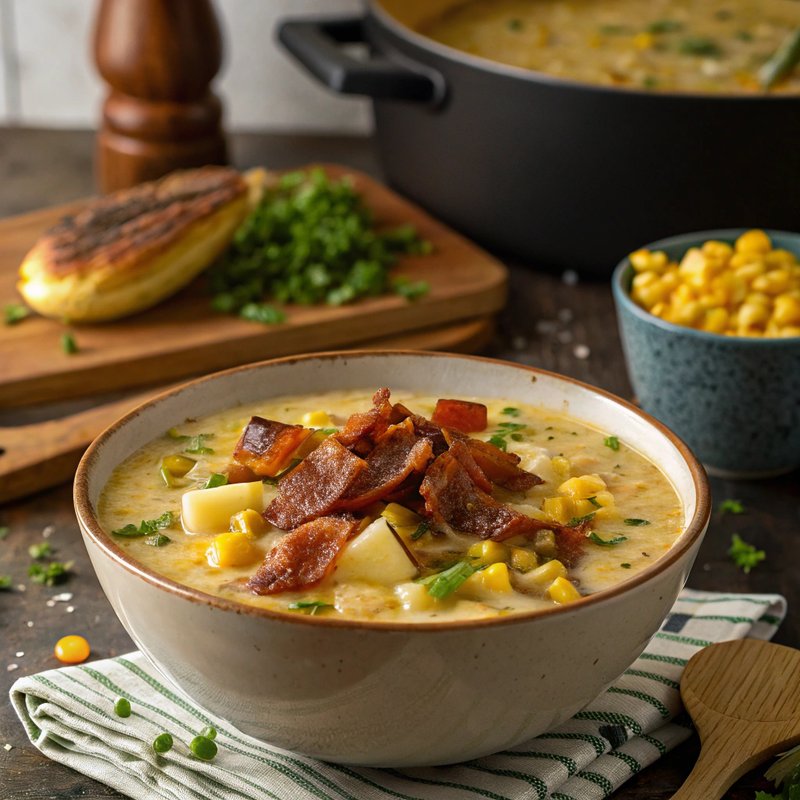 Creamy Corn Chowder with Bacon