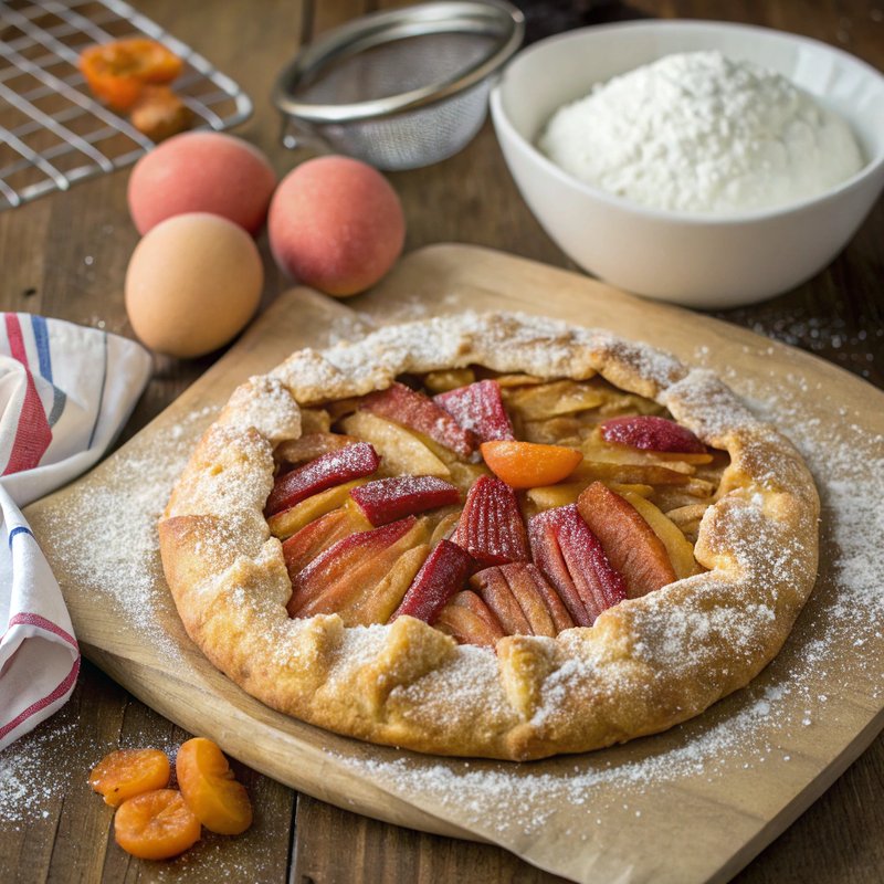 Rhubarb and Apricot Galette