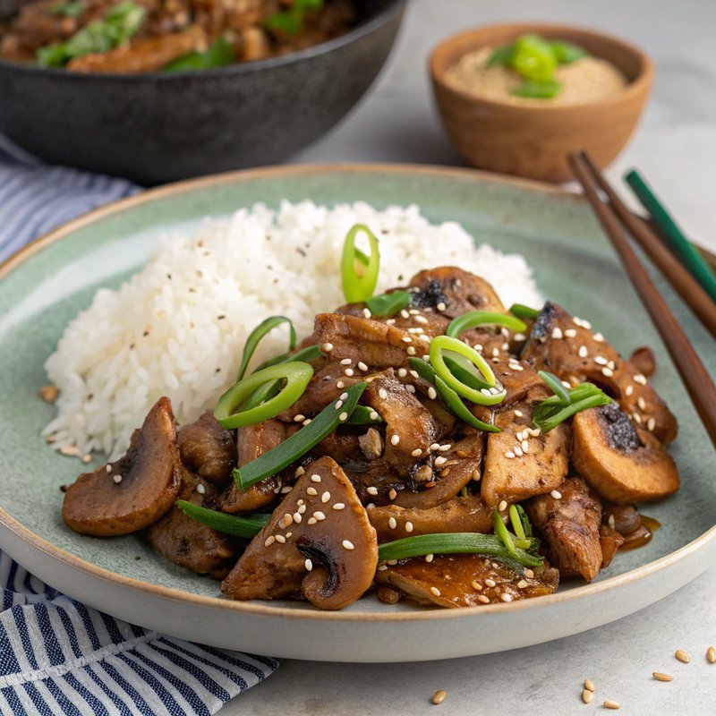 Korean Daeji Bulgogi with Shiitake Mushrooms