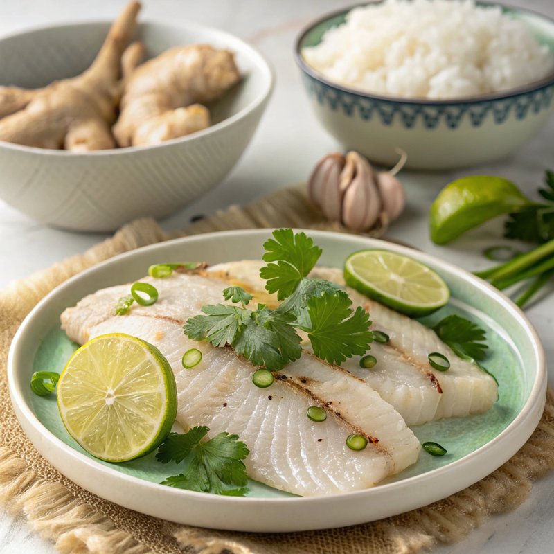 Steamed Fish with Lime and Garlic