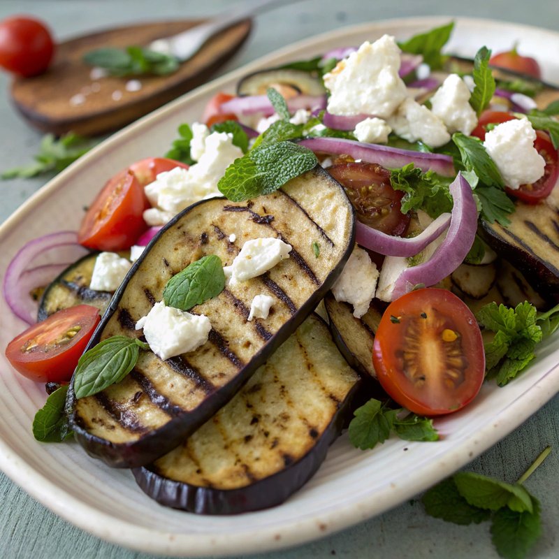 Grilled Eggplant and Feta Salad