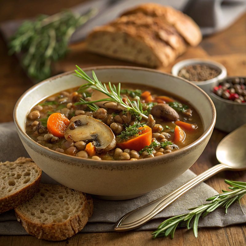 Hearty Lentil and Mushroom Stew