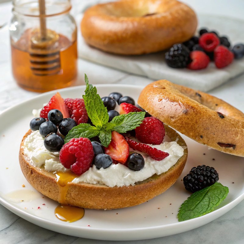 Cream Cheese and Berry Bagel