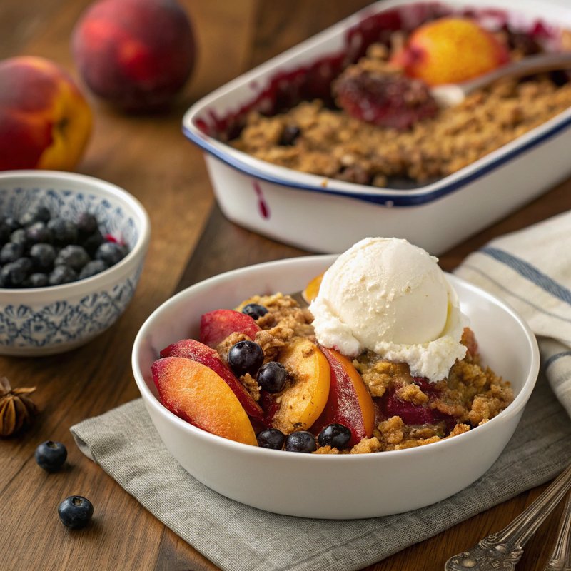 Nectarine and Blueberry Crisp