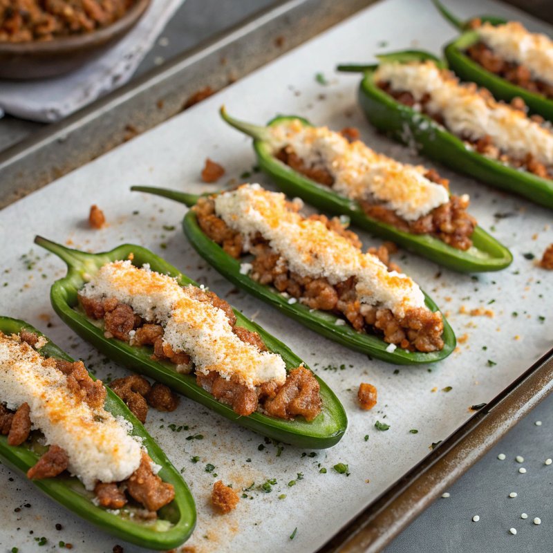 Pinto Bean and Cheese Stuffed Jalapenos