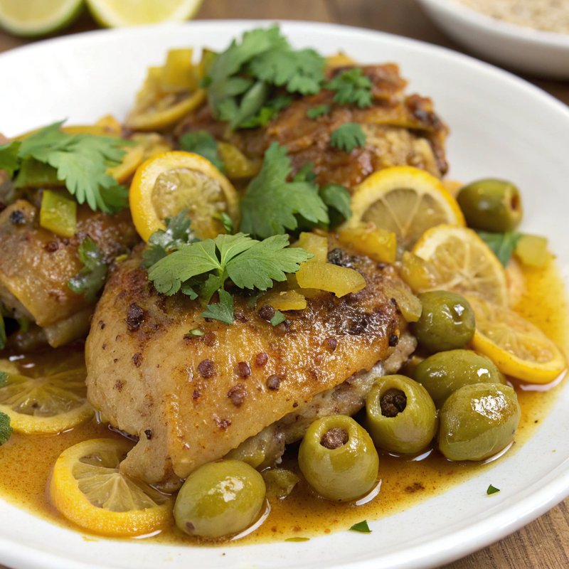 Moroccan Chicken with Preserved Lemons and Olives