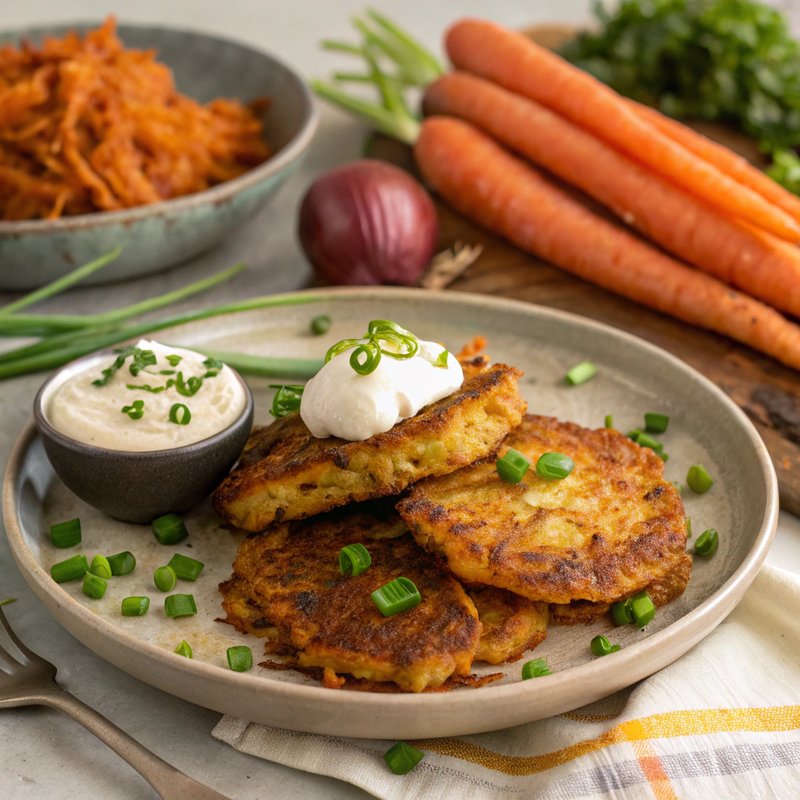 Crispy Parsnip and Carrot Latkes
