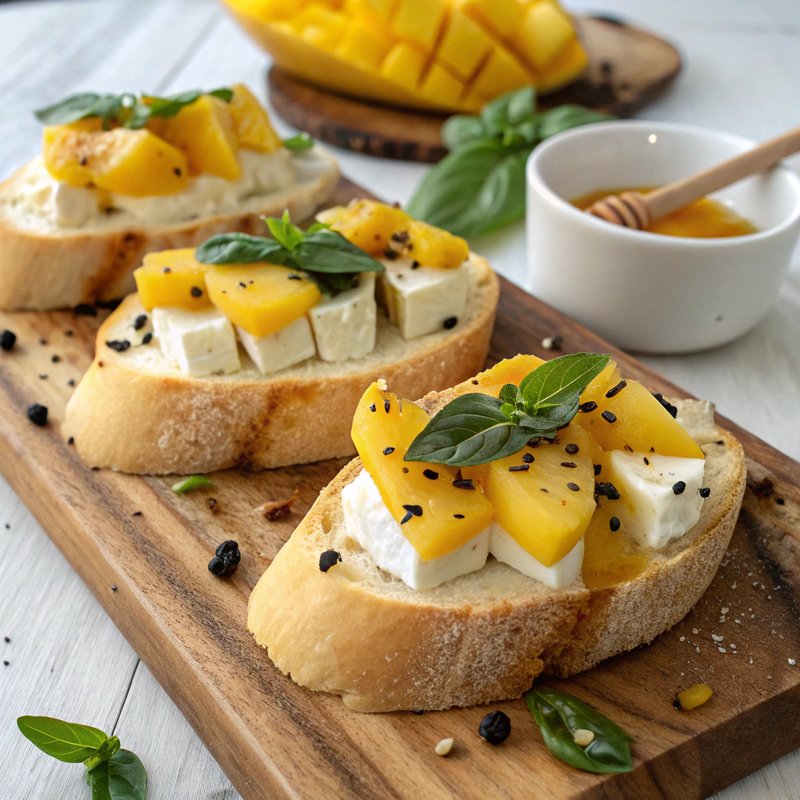 Mango and Brie Crostini