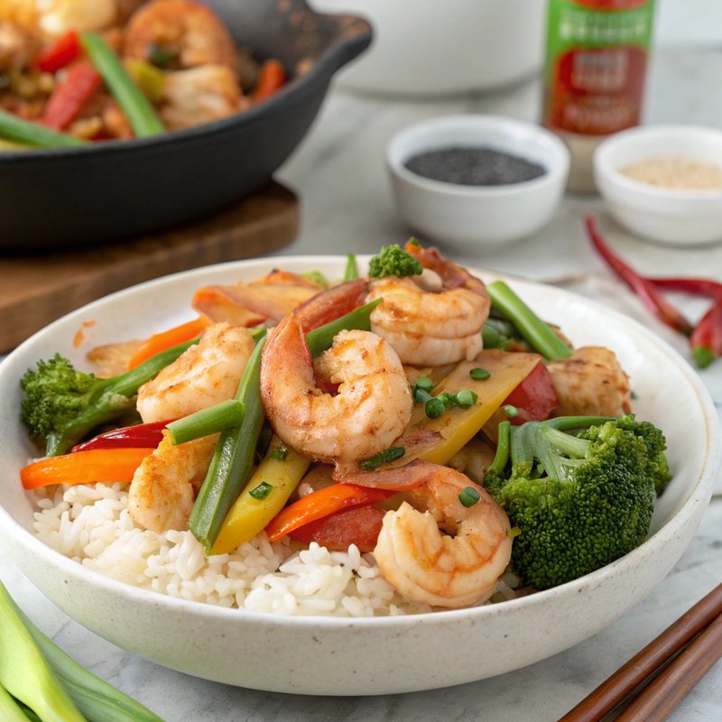 Garlic and Ginger Shrimp Stir Fry