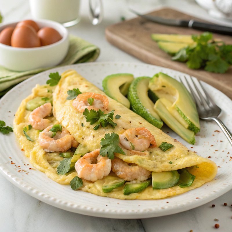 Shrimp and Avocado Omelette