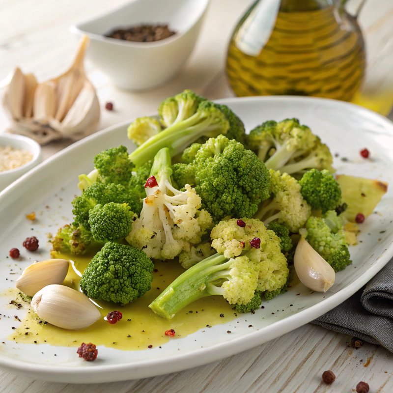 Sautéed Romanesco Broccoli with Garlic and Olive Oil
