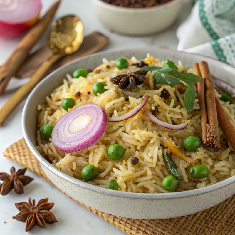 Onion and Pea Pulao