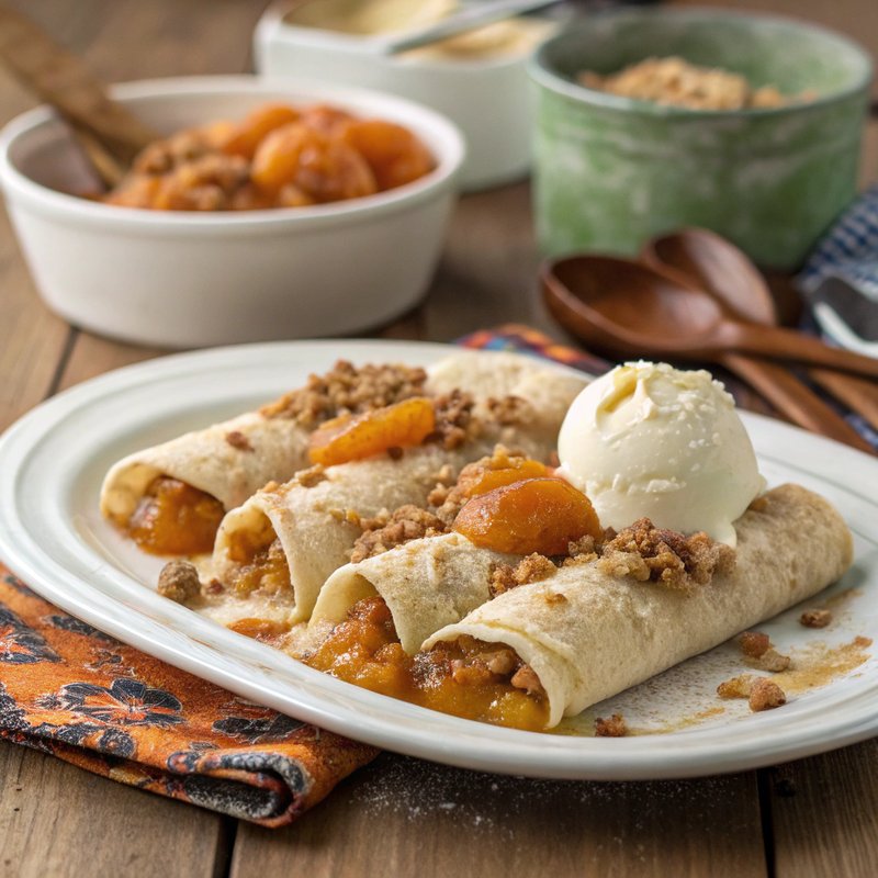Apricot Crumble Enchiladas