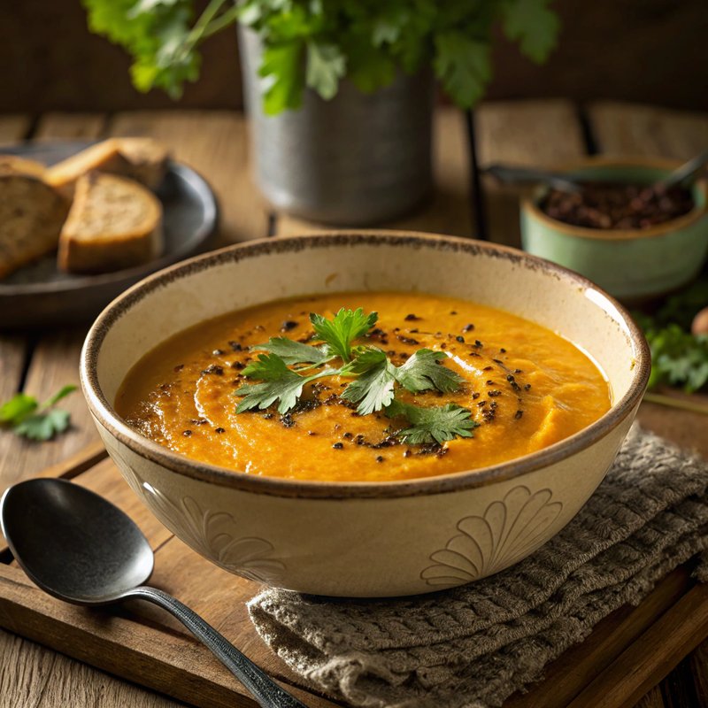 Creamy Carrot and Coriander Soup