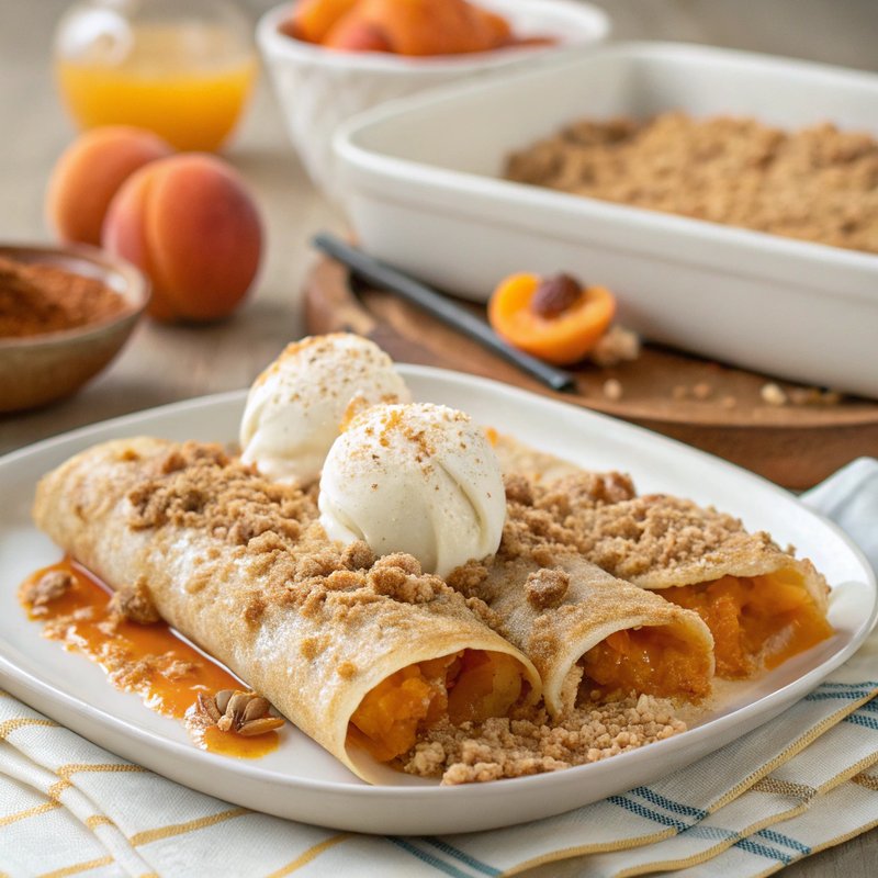 Apricot Crisp Enchiladas