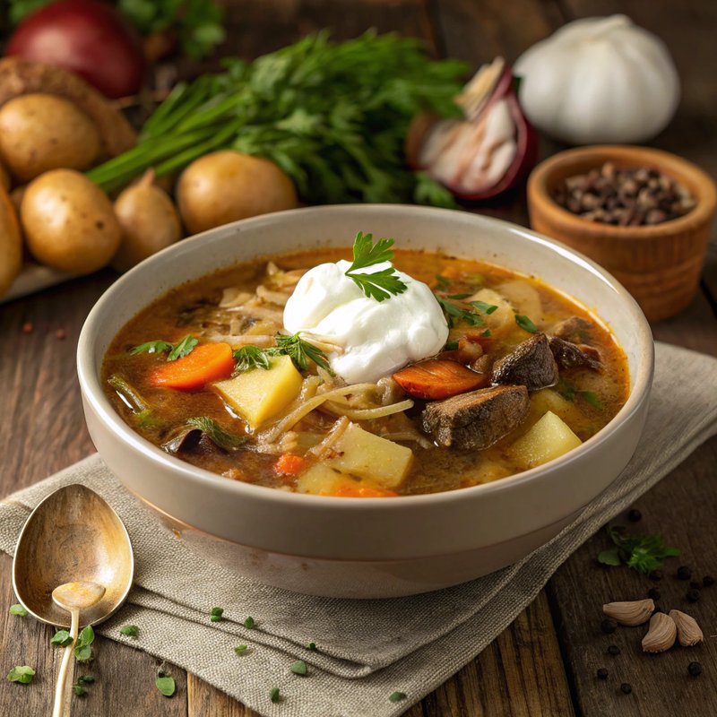 Russian Shchi with Wild Mushrooms