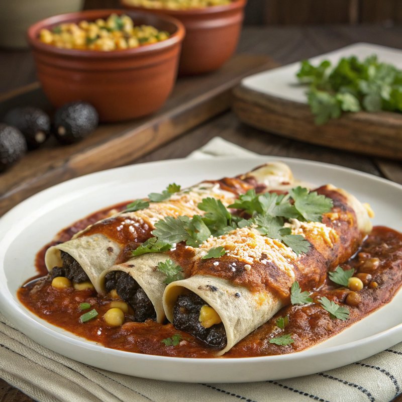 Enchiladas de Cuitlacoche y Queso Oaxaca