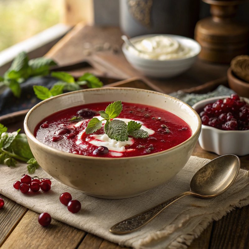 Kielonmarjakeitto (Finnish Lingonberry Soup)