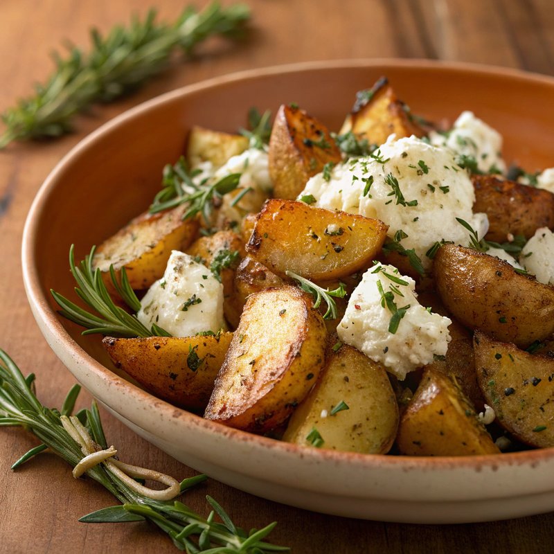 Herb-Infused Country Potatoes with Creamy Goat Cheese