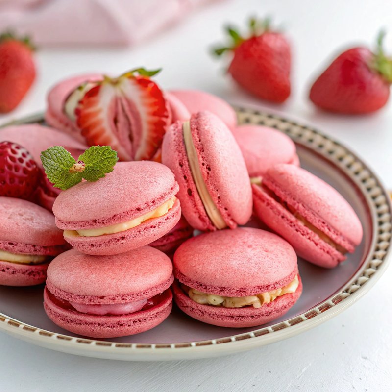 Strawberry Macarons