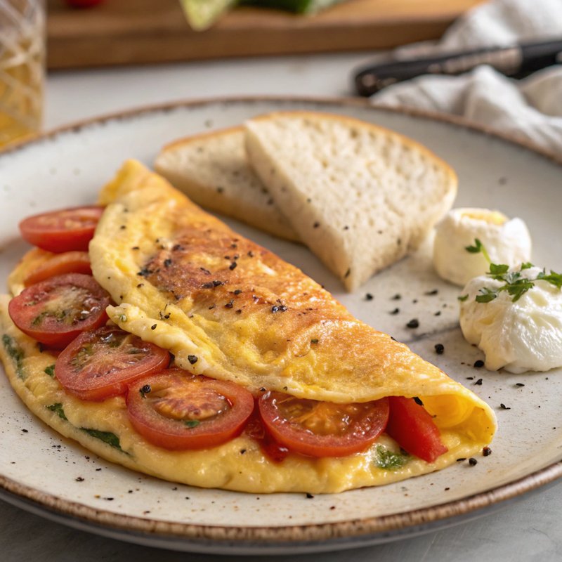 Savory Tomato and Cheddar Omelette
