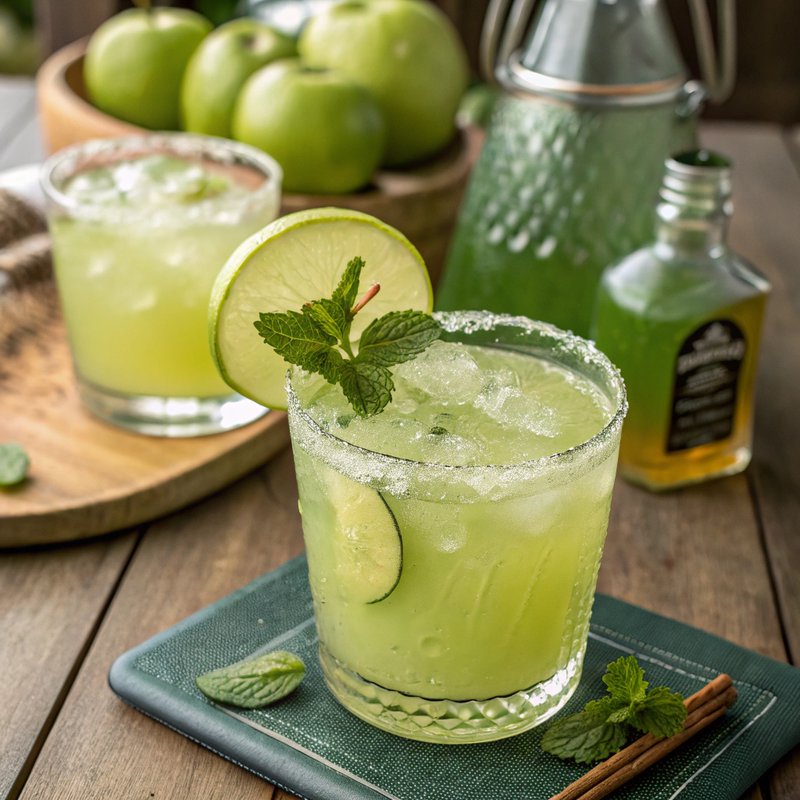 Tequila Sour Green Apple Cocktail
