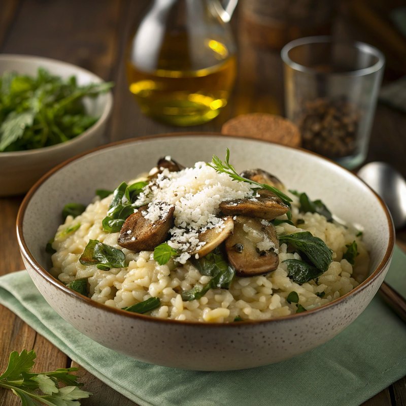 Enhanced Swiss Chard and Mushroom Risotto