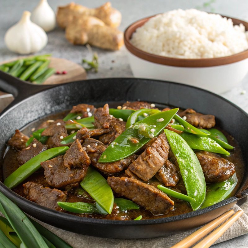 Savory Beef and Snow Pea Stir Fry